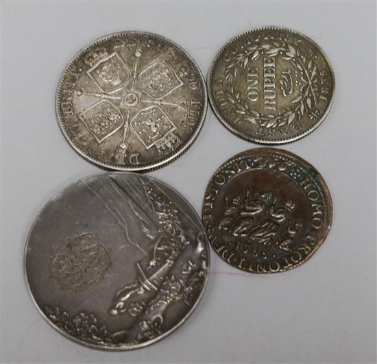 An Elizabeth I commemorative Defeat of the Spanish Armada copper counter of jetton, 1588,